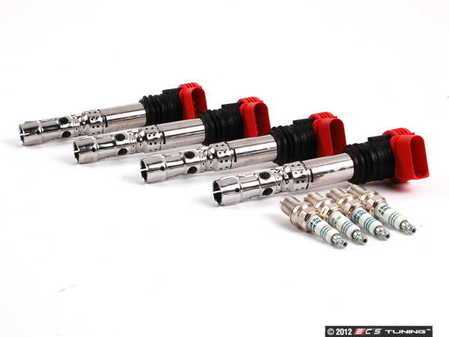 ES#2532252 - 06C905115MKT1 - Ignition Service Kit - Includes four OE red coil packs and four Denso spark plugs - Assembled By ECS - Audi