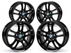 ES#2535506 - 36116786888KT - 18" Double Spoke Style 182 Wheels - Staggered Set Of Four - (NO LONGER AVAILABLE) - 18x7.5 ET49 FR / 18x8.5 ET52 72.6mm CB, finished in Schwarz - Genuine BMW - 