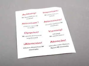 M-Sport Sticker Sheet