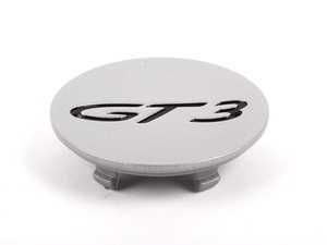 ES#1485809 - 996361303919A1 - Silver Center Cap With Black "GT3" Insignia - Priced Each - Beautiful OEM insignia cap - 4 required - Genuine Porsche - Porsche