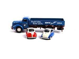 ES#2501029 - 80412186349 - Isetta And Magirus Model Cars - (NO LONGER AVAILABLE) - Two replica Isettas in the bed of a Magirus truck - Genuine European BMW - 