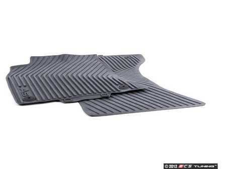 ES#463195 - 8T1061221528 - All Weather Floor Mats - Front, Grey - (NO LONGER AVAILABLE) - Durable grey rubber mat with A5 logo - Genuine Volkswagen Audi - 