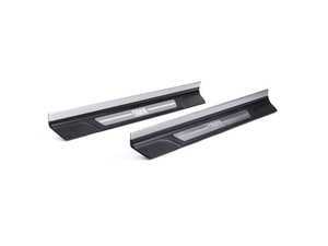 ES#2176254 - 5147821921314 - Door Sill Kit With "BMW" Insignia - Brushed Aluminum - Includes both left and right sides featuring a polished "BMW" logo - Genuine BMW - BMW