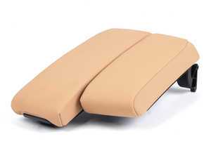 ES#83818 - 51167137571 - E90 Split Center Armrest - Beige Sensatec Leatherette - Featuring a sliding driver's side armrest - Genuine BMW - BMW