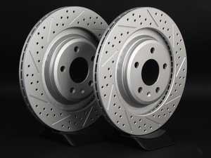 ES#2189937 - 8K0601CXSGMTLRA - Rear Cross Drilled & Slotted Brake Rotors - Pair (330x22) - (NO LONGER AVAILABLE) - Featuring GEOMET protective coating. - ECS - 