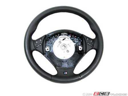 ES#53778 - 32342229102 - M Sport Steering Wheel - With Multifunction Controls for radio without telephone - Black leather with black trim - Genuine BMW - BMW
