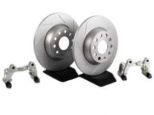 ES#205182 - MK5GTIRKTV1SLT - ECS Rear Big Brake Kit - Slotted - 282mm ECS GEOMET Rotors with Caliper Carriers - Assembled By ECS - Volkswagen