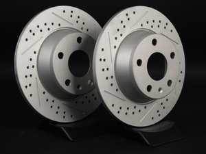 ES#2500859 - 8J0601XSGMTLRA - Rear Cross Drilled & Slotted Brake Rotors - Pair (286x12) - (NO LONGER AVAILABLE) - Featuring GEOMET protective coating. - ECS - 