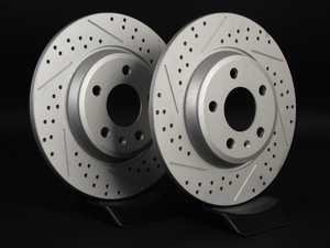 ES#2189935 - 8K0601BXSGMTLRA -  Rear Cross Drilled & Slotted Brake Rotors - Pair (300x12) - (NO LONGER AVAILABLE) - Featuring GEOMET protective coating. - ECS - Audi