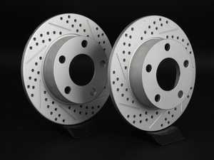 ES#2202415 - 8D0601AXSGMTLRA - Rear Cross Drilled & Slotted Brake Rotors - Pair (245x10) - (NO LONGER AVAILABLE) - Featuring GEOMET protective coating. - ECS - 