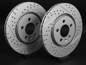 ES#2189793 - 1H0615301AKT6 - Front Cross Drilled & Slotted Brake Rotors - Pair (280x22) - (NO LONGER AVAILABLE) - Featuring GEOMET  protective coating. - ECS - 