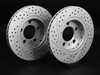 ES#2167518 - 8N0615601BKT5 -  Rear Cross Drilled & Slotted Brake Rotors - Pair (256x22) - (NO LONGER AVAILABLE) - Featuring GEOMET  protective coating. - ECS - Audi Volkswagen
