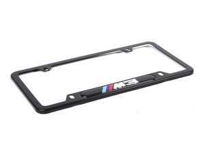 ES#11484 - 82120010400 - BMW License Plate Frame - ///M3 - (NO LONGER AVAILABLE) - Black stainless finish. Garnished with the ///M3 logo on a black inlay - Genuine BMW - 