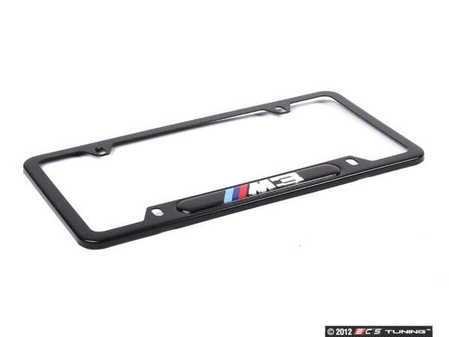 ES#11484 - 82120010400 - BMW License Plate Frame - ///M3 - (NO LONGER AVAILABLE) - Black stainless finish. Garnished with the ///M3 logo on a black inlay - Genuine BMW - 