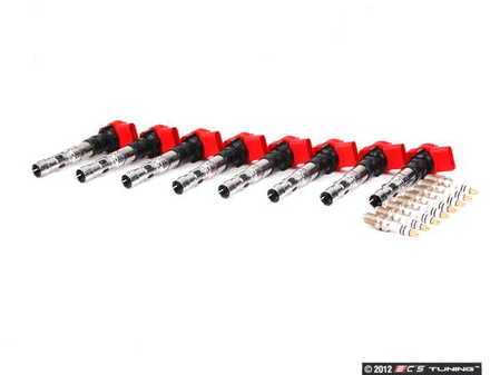 ES#2532304 - 077905115TKT2 - Ignition Service Kit  - Includes eight red genuine coil packs and spark plugs - Genuine Volkswagen Audi - Audi