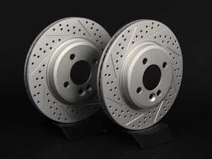 ES#2535951 - 341891xsgmtlrkt - Front Cross Drilled & Slotted Brake Rotors - Pair 10.86" (276x22) - (NO LONGER AVAILABLE) - Featuring GEOMET protective coating. - ECS - 