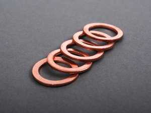 ES#2265 - N138492 5PACK - Copper Drain Plug Washer - Pack Of 5 - Replace with every oil service to prevent leaks. M14x20x1.5 - Victor Reinz - Audi Volkswagen