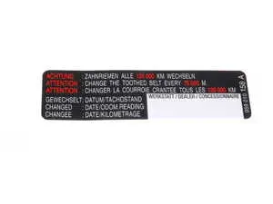 Timing Belt Service Sticker - 75,000 Mile Interval