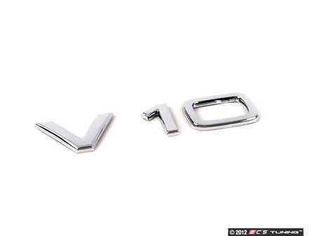 ES#383836 - 4E0853601A2ZZ - "V10" Chrome Badge - Show the world that you have a V10 with this new logo - Genuine Volkswagen Audi - Audi