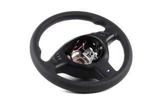 ES#53804 - 32342282020 -  M Leather Steering Wheel - With Multifunction Controls - Featuring black trim and tri-color M color stitching - Genuine BMW - BMW