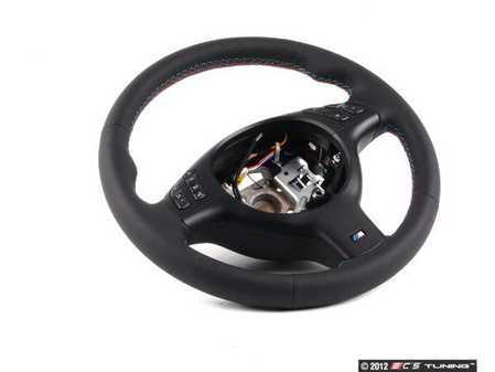 ES#53804 - 32342282020 -  M Leather Steering Wheel - With Multifunction Controls - Featuring black trim and tri-color M color stitching - Genuine BMW - BMW