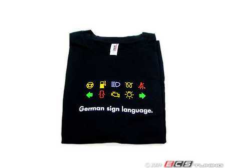 ES#517743 - 13842MD - "German Sign Language" Black T-Shirt - Medium - (NO LONGER AVAILABLE) - No talking necessary! They will know what you're thinking! - DriverGear - 