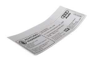 ES#435689 - 8E0010170F - STICKER - Genuine Volkswagen Audi - 