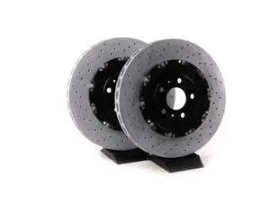 Front UV Coated Cross Drilled 2-Piece Brake Rotors - Pair (365x34)