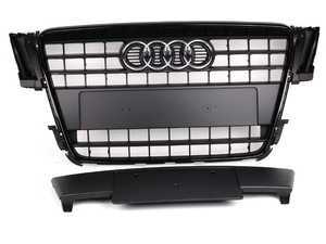 ES#2207880 - 8T0853651E - Grille Kit - Black - Includes the grille, emblems, & front plate bracket - Genuine Volkswagen Audi - Audi
