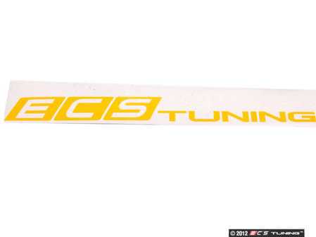 ES#4705 - ECS1X8WSYLW - Yellow/Gold ECS Tuning Window Sticker - Priced Each - 1"x8" window sticker - Show some love for your favorite tuning company - ECS - Audi BMW Volkswagen Mercedes Benz MINI Porsche