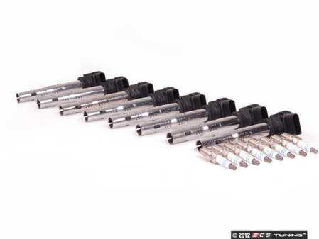 ES#2550738 - 07K905715FKT4 - Ignition Service Kit - Includes eight Bremi coils and eight Bosch spark plugs - Assembled By ECS - Audi