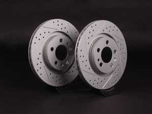 ES#2189812 - 1J0615301MKT5 - Front Cross Drilled & Slotted Brake Rotors - Pair (280x22) - (NO LONGER AVAILABLE) - Featuring GEOMET protective coating. - ECS - 