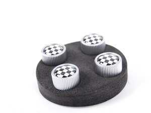 ES#64268 - 36110429945 - Checkered Style Valve Stem Caps Set - Priced As Set - (NO LONGER AVAILABLE) - Get the racing look in checkered color scheme - Genuine MINI - 