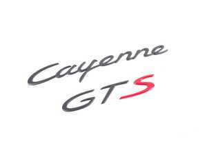 ES#1878555 - 9555590400003C - "Cayenne GTS" Logo - Rally Black/Red - Emblem for rear hatch - Genuine Porsche - Porsche
