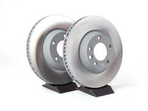 ES#2515729 - 95535140151KT -  Front Brake Rotors - Pair (350x34) - Directional front axle fitment - Both left and right - Genuine Porsche - Porsche