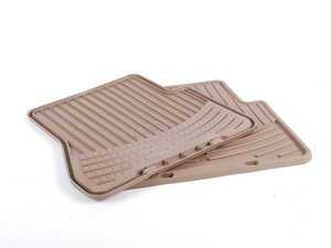 ES#120632 - 51470151507 - Rear All Weather Rubber Floor Mat Set - Beige - (NO LONGER AVAILABLE) - Protect your carpet from dirt and moisture! - Genuine BMW - 