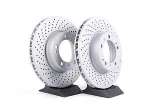 ES#2561166 - 99635140501KT - Coated Front Brake Rotors - Pair 12.51" (318mm) - Directional front axle fitment - Both left and right - Zimmermann - Porsche