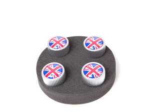 ES#64269 - 36110429946 - Union Jack Logo Valve Stem Caps Set - Priced As Set - Get the union jack look in british color scheme - Genuine MINI - MINI