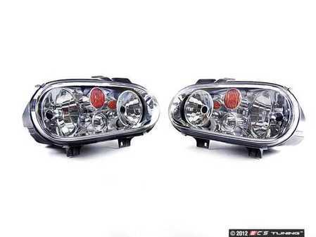 ES#2580900 - 1J0941018DOEMNF - OEM Headlight Set - (NO LONGER AVAILABLE) - Without fog lights, with amber turn signal lenses - Genuine Volkswagen Audi - 