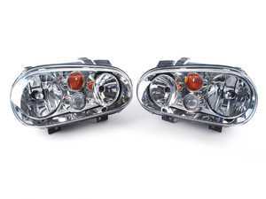 ES#2580894 - 1J0941018EOEMWF - OEM Headlight Set - (NO LONGER AVAILABLE) - With fog lights, with amber turn signal lenses - Genuine Volkswagen Audi - 