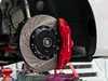 ES#7370 - MK5A3S5BBK-bXS - Front Big Brake Kit - Stage 5 - 2-Piece Cross-Drilled & Slotted Rotors (352x32) - With Black Calipers - (NO LONGER AVAILABLE) - Six-piston Porsche Cayenne caliper, pads, two-piece rotors, exact-fit stainless steel lines, and hardware - ECS - 