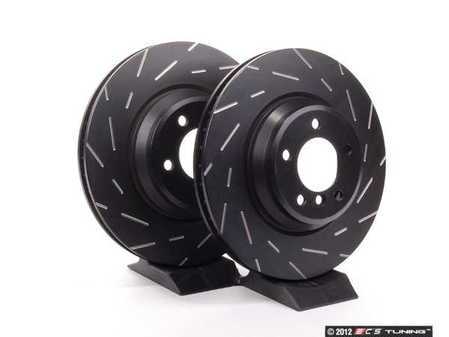 ES#2072378 - USR1512 - Front Ultimax Sport Brake Rotors - Pair (348X30) - Upgraded to a slotted rotor for improved braking - EBC - BMW