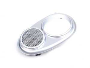 ES#99590 - 51417119247 - Left Cover For Door Opener / HK Speaker Grille - Silver - Mounts to the speaker and handle surround - Genuine MINI - MINI
