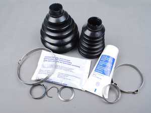 ES#2592767 - 1K0498201AKT2 - Front inner and outer CV boot Refresh Kit - Priced Each - Inner & outer boot replacements with hardware for one axle - Assembled By ECS - Audi Volkswagen
