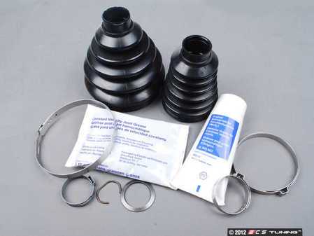 ES#2592767 - 1K0498201AKT2 - Front inner and outer CV boot Refresh Kit - Priced Each - Inner & outer boot replacements with hardware for one axle - Assembled By ECS - Audi Volkswagen