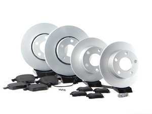 ES#2587625 - 40454112KT1 - Front & Rear Brake Service Kit - Featuring Zimmermann rotors with ECS DD23 "Daily Driver" ceramic pads. - Assembled By ECS - Volkswagen