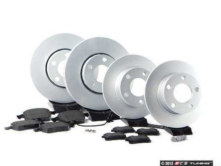 ES#2587625 - 40454112KT1 - Front & Rear Brake Service Kit - Featuring Zimmermann rotors with ECS DD23 "Daily Driver" ceramic pads. - Assembled By ECS - Volkswagen