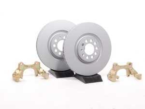 ES#410 - MK4TTBBKNP-P - 337/20th/GLI Front Brake Rotor/Carrier Kit - Plain Rotors (312x25) - Upgrade to larger rotors for increased brake torque. Reuse your stock calipers, pads, and mounting hardware! Featuring Coat Z protective coating. - Assembled By ECS - Volkswagen