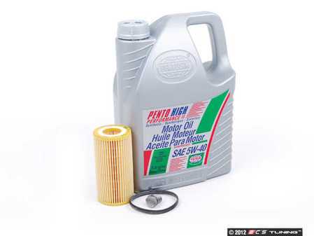 ES#4975 - MK520T3KKT -  Oil Service Kit - Includes Pentosin 5w-40 oil, filter, and drain plug - Assembled By ECS - Audi Volkswagen