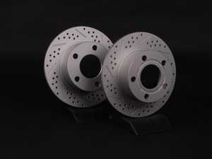 ES#2535756 - 4A0615601AKT4 - Rear Cross Drilled & Slotted Brake Rotors - Pair (245x10) - (NO LONGER AVAILABLE) - Featuring GEOMET protective coating - ECS - 